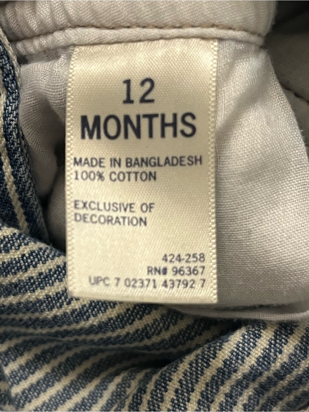OshKosh B'gosh Navy and White Pinstripe Overalls - Picture 4 of 4